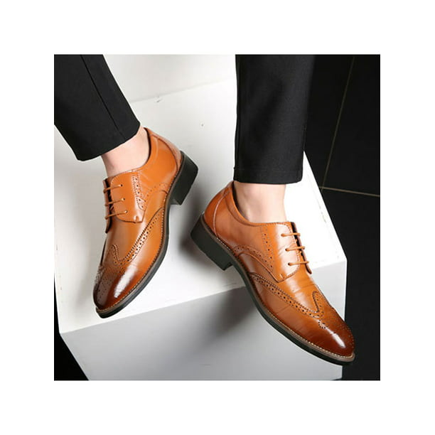 Details about   Mens Genuine Leather Dress Formal Leather Shoes Business Wedding Oxfords Casual